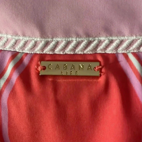 Cabana Life Coral Geo Tunic UPF 50+ Mini Coverup Dress Women Size L - Picture 6 of 8